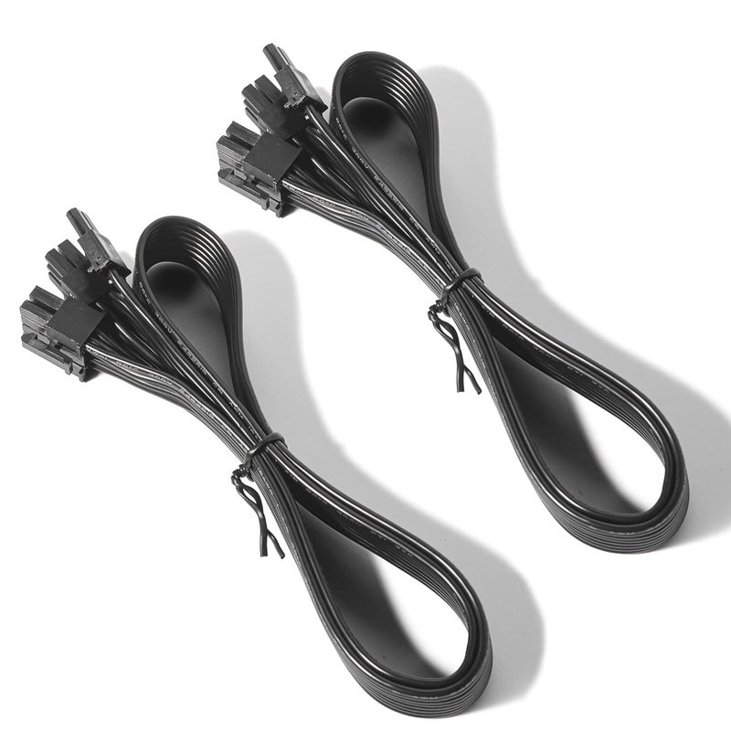 PCIE Cable for Corsair, 65CM Male to Male 8 Pin to 6+2 Pin GPU Power Cable for Thermaltake, ARESGAME Modular Power Supply (25'') (2-Packs Black 16AWG)